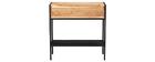 Console en acacia et m&eacute;tal noir 2 tiroirs ARTHUS