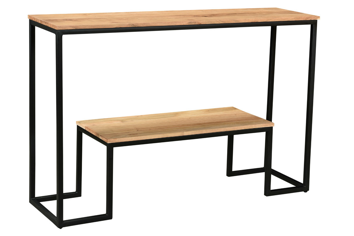Console en acacia massif et m�tal L115 cm GRENELLE