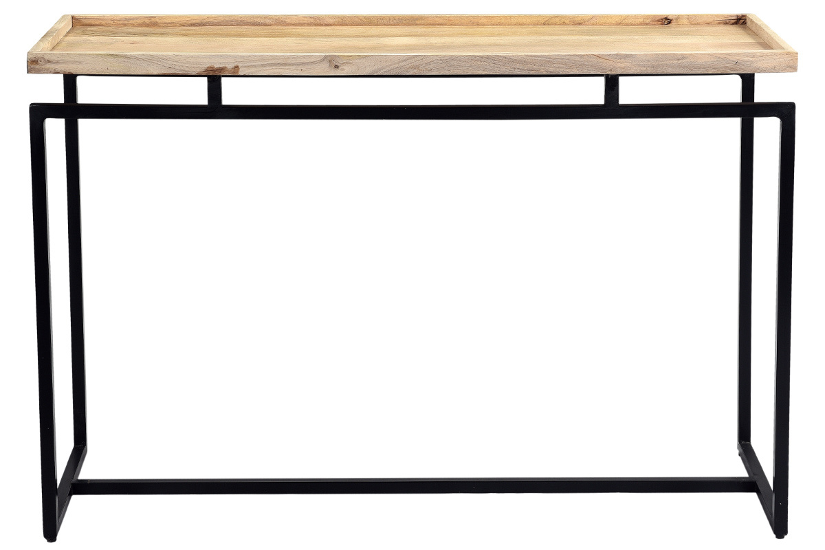 Console en bois manguier massif et mtal noir L110 cm FRAME