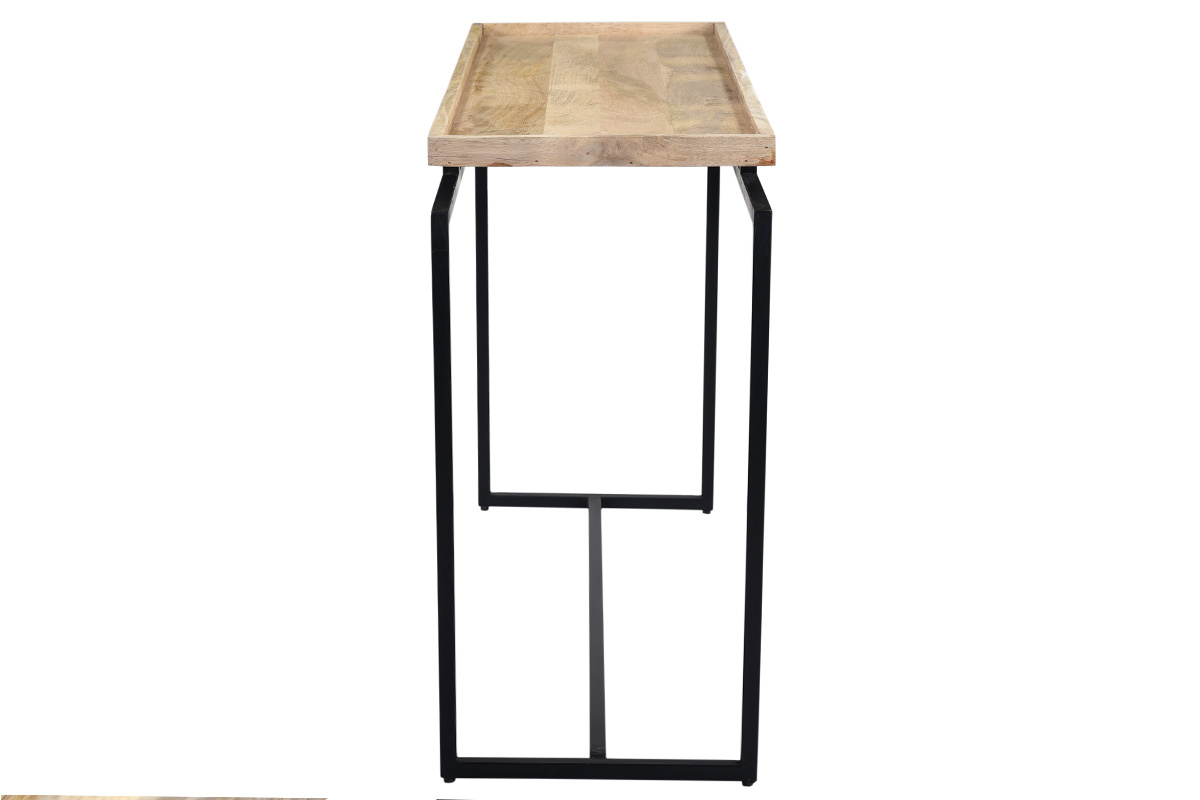 Console en bois manguier massif et mtal noir L110 cm FRAME