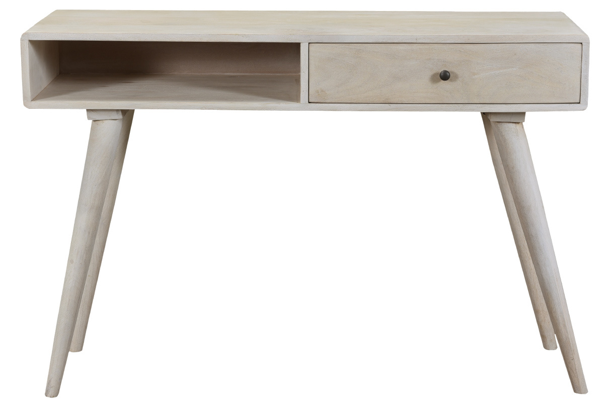 Console en manguier massif avec rangements L110 cm MYO