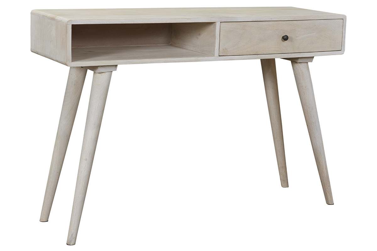 Console en manguier massif avec rangements L110 cm MYO