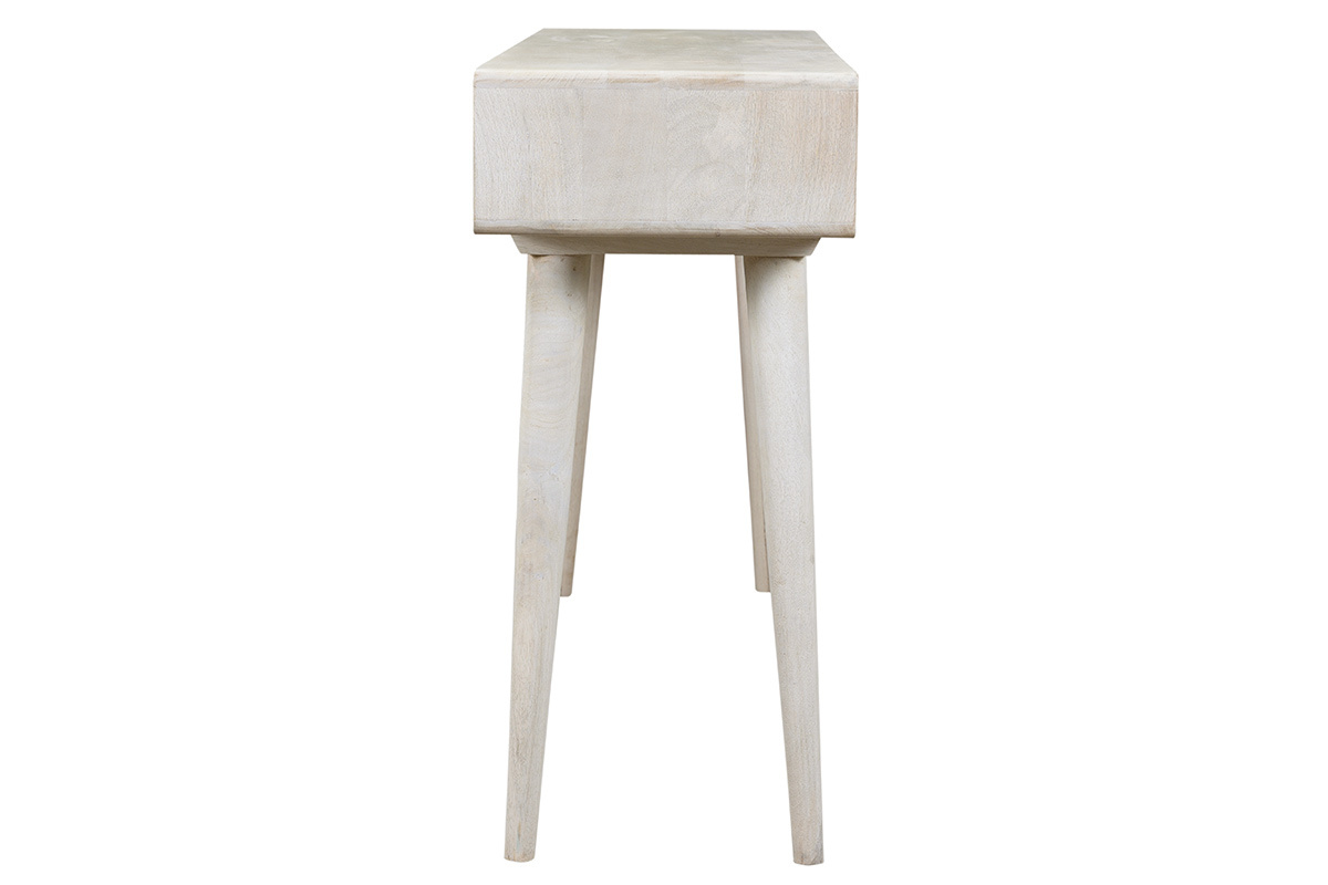 Console en manguier massif avec rangements L110 cm MYO