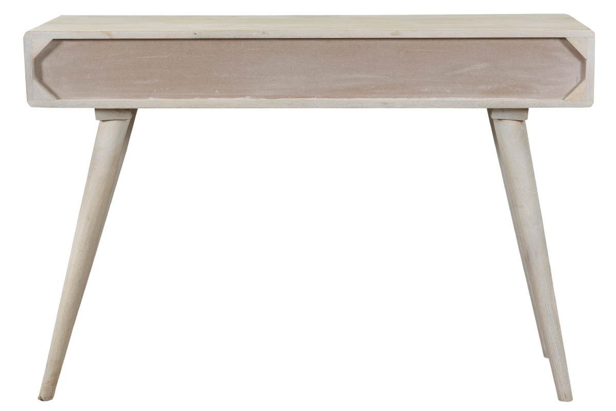 Console en manguier massif avec rangements L110 cm MYO