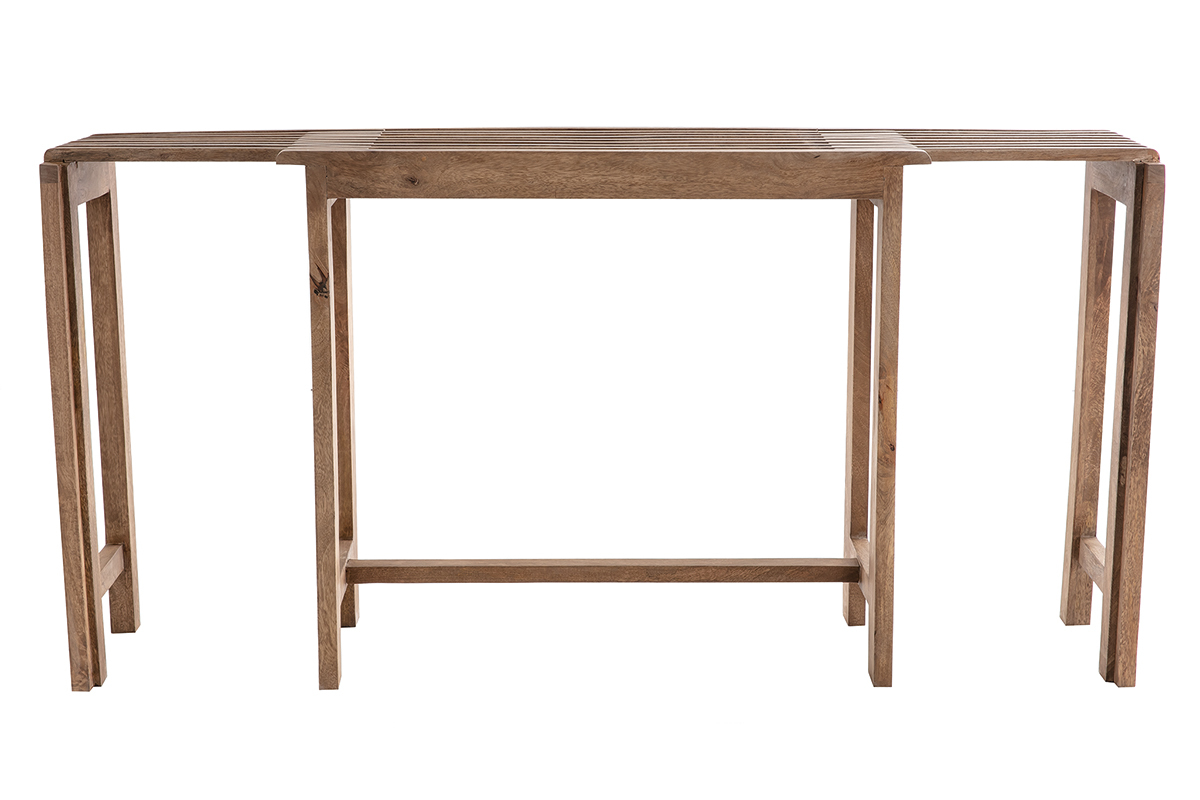 Console extensible en manguier massif SHUTTERS