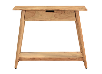 Console naturelle avec tiroir en bois massif L90 cm FRANKLIN