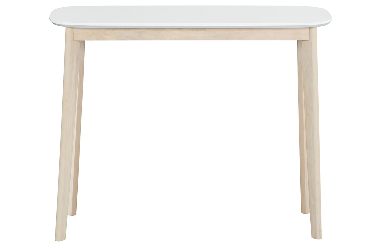 Console scandinave blanc et bois clair LEENA