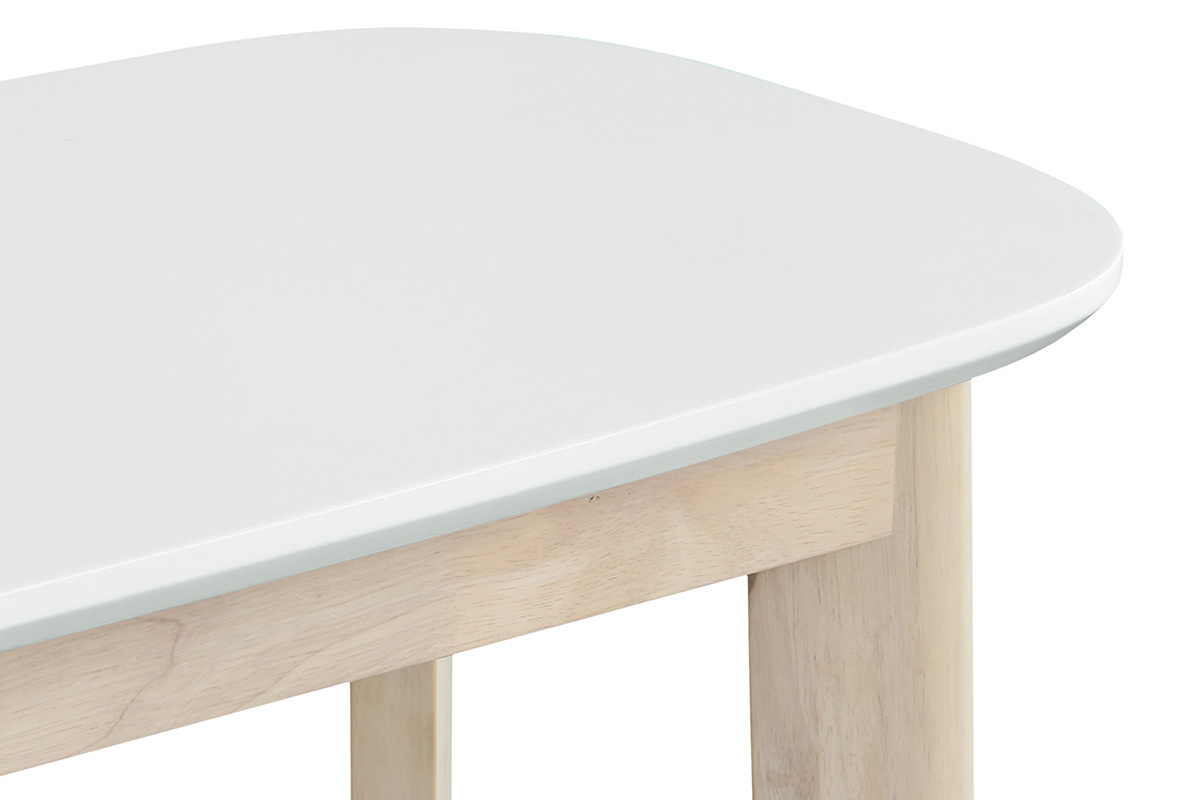 Console scandinave blanc et bois clair LEENA