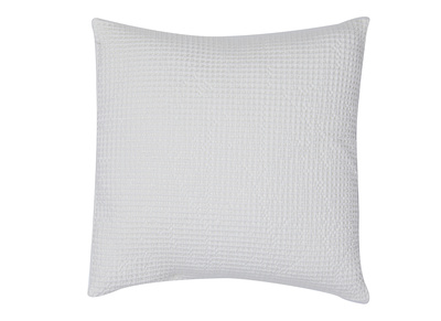 Coussin en coton lav&eacute; blanc cass&eacute; 45 x 45 cm YAM