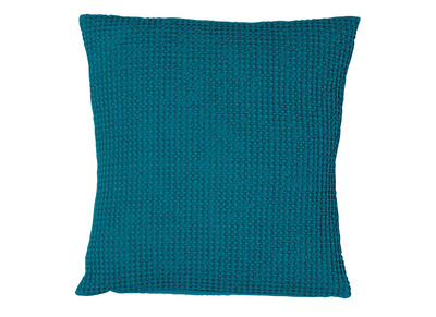 Coussin en coton lav&eacute; bleu topaze 45 x 45 cm YAM