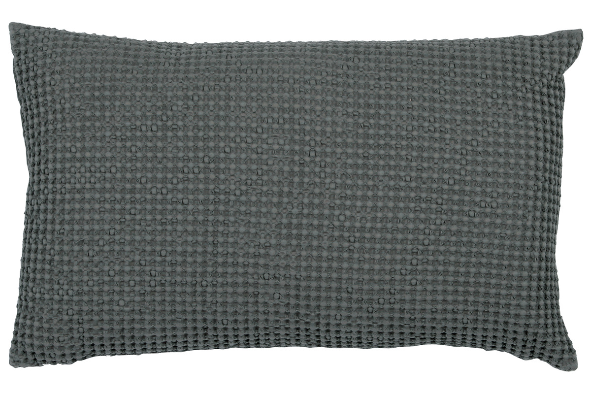 Coussin en coton lav� gris 30 x 50 cm YAM