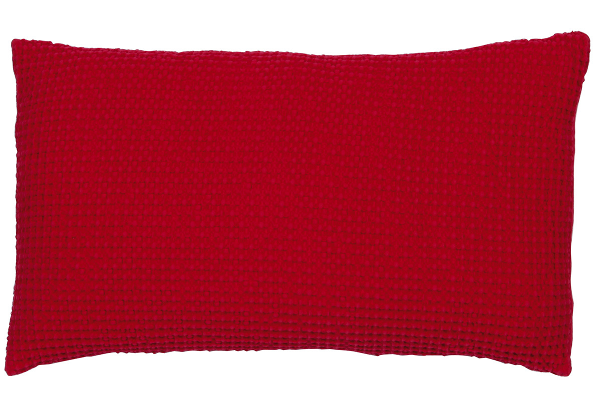 Coussin en coton lav� rouge 30 x 50 cm YAM
