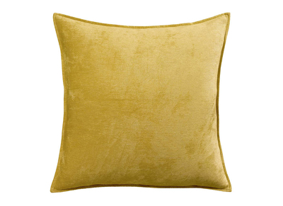Coussin en velours jaune curry 45 x 45 cm ALOU
