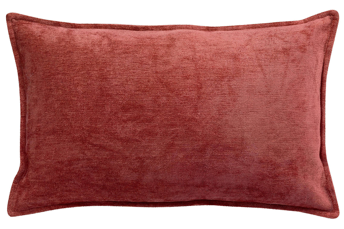 Coussin en velours rouge tomette 30 x 50 cm ALOU