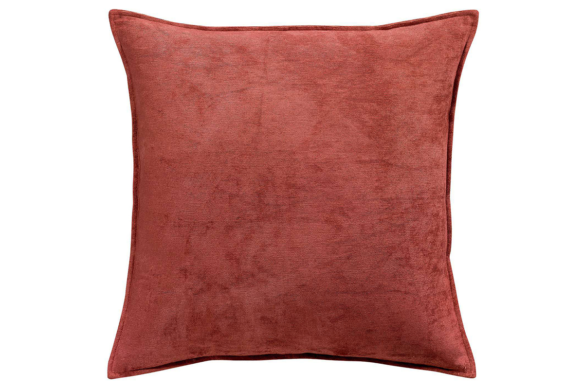 Coussin en velours rouge tomette 60 x 60 cm ALOU