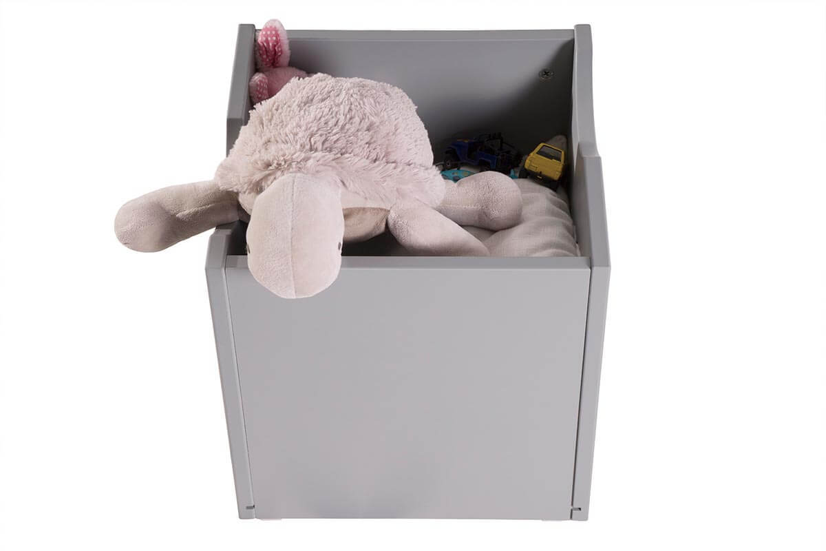 Cube de rangement laqu� gris mat KIDDO