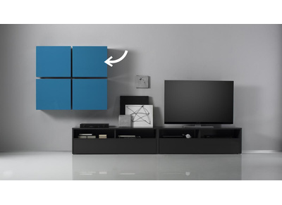 El&eacute;ment mural COLORED Carr&eacute; Laqu&eacute;  Turquoise