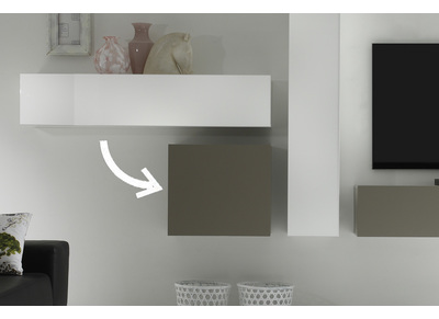 El&eacute;ment mural COLORED Carr&eacute; taupe mat