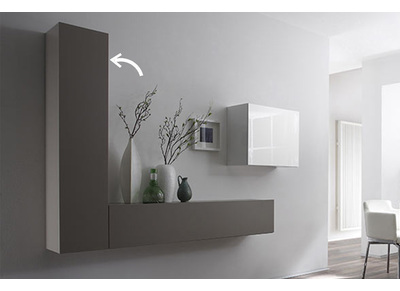 Élément mural design taupe mat vertical COLORED V2 - Élément mural design taupe mat vertical COLORED V2