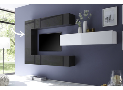 &Eacute;l&eacute;ment mural design vertical gris anthracite laqu&eacute; COLORED V2