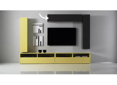 El&eacute;ment mural TV COLORED horizontal ou vertical Laqu&eacute; Anthracite