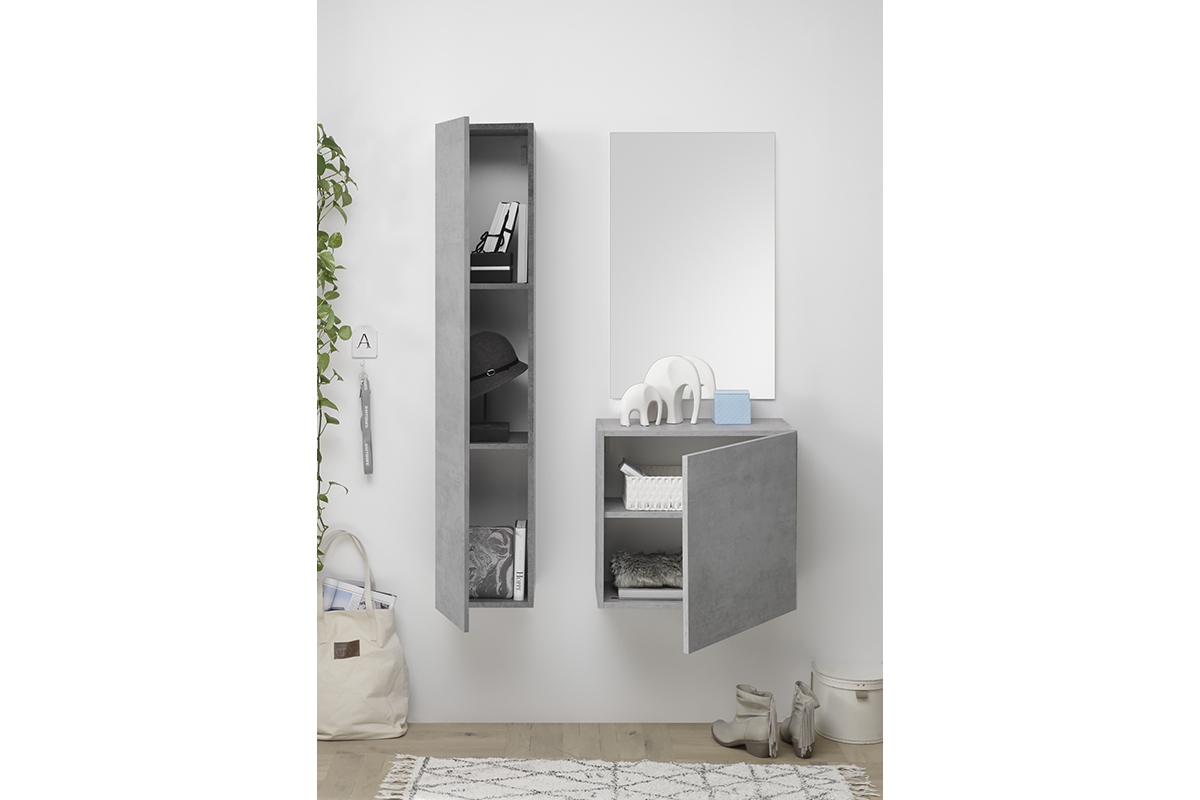 lment mural TV vertical finition bton ETERNEL