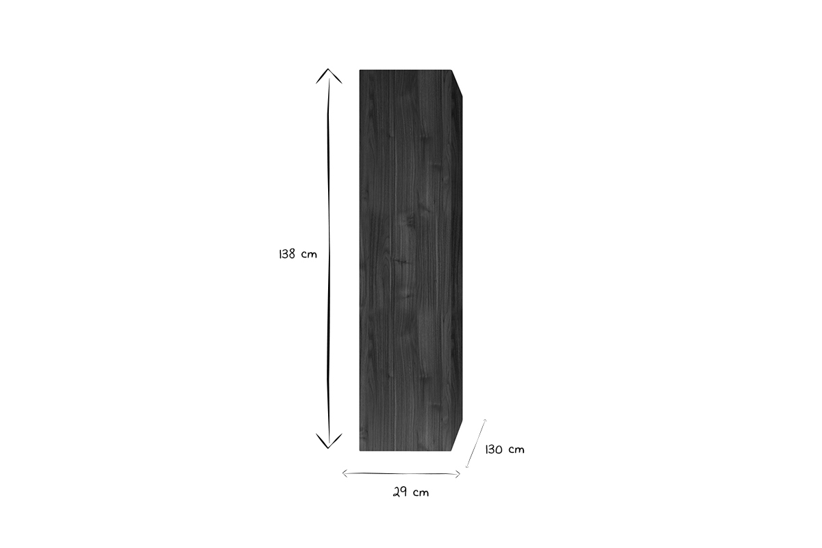 lment mural TV vertical finition bois fonc L29 cm ETERNEL