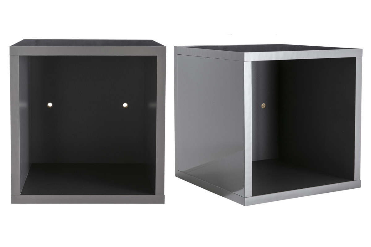 El�ments muraux carr�s laqu�s brillant gris (lot de 2) ETERNEL