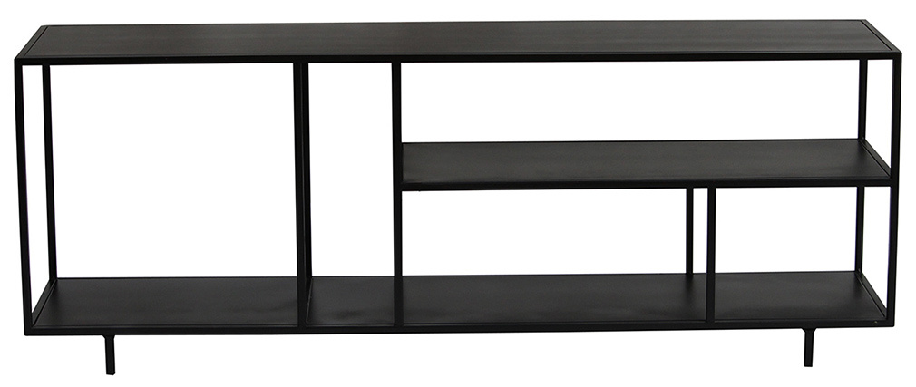 �tag�re basse meuble TV design en m�tal noir L160 cm KARL