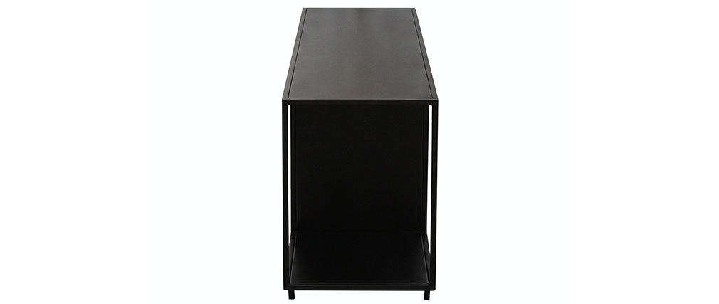 �tag�re basse meuble TV design en m�tal noir L160 cm KARL