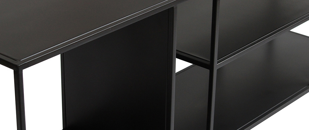 �tag�re basse meuble TV design en m�tal noir L160 cm KARL