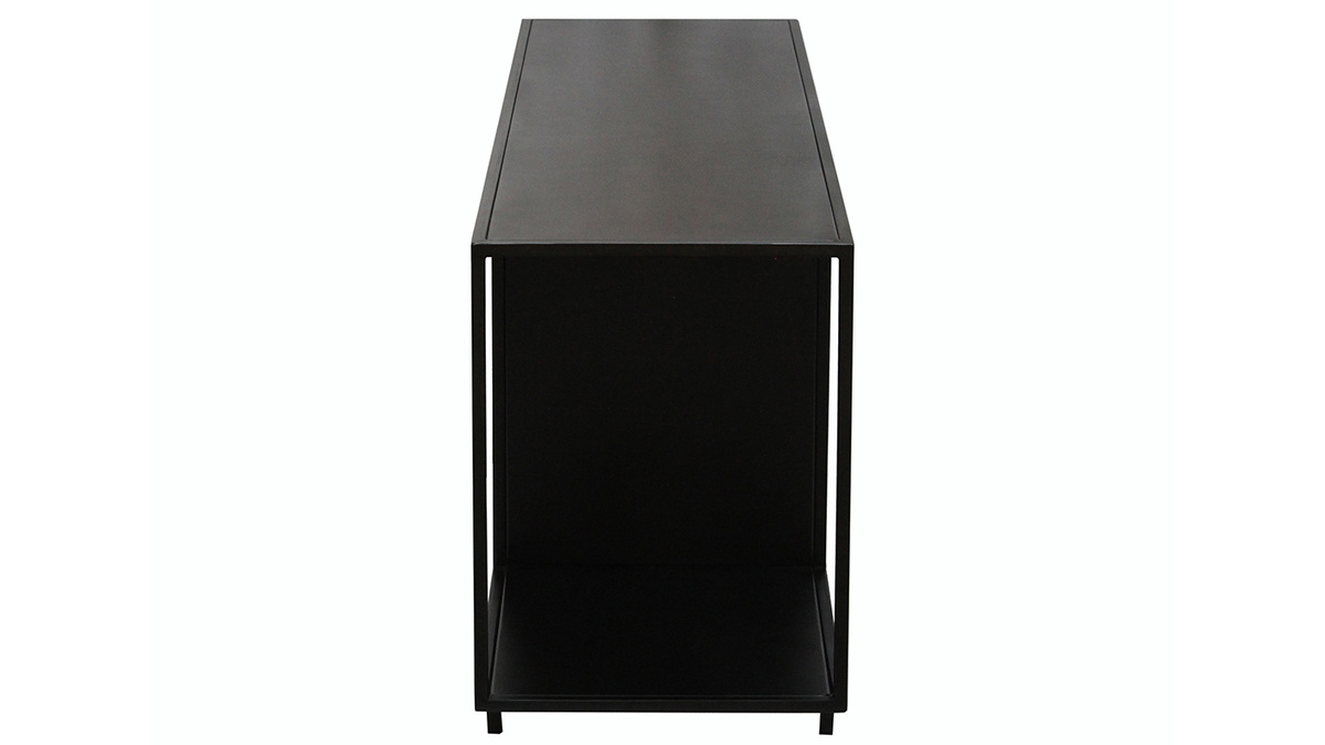 tagre basse ouverte meuble TV design en mtal noir L160 cm KARL