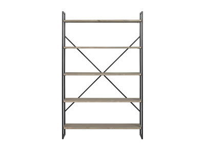 &Eacute;tag&egrave;re biblioth&egrave;que industrielle m&eacute;tal et pin CROSS