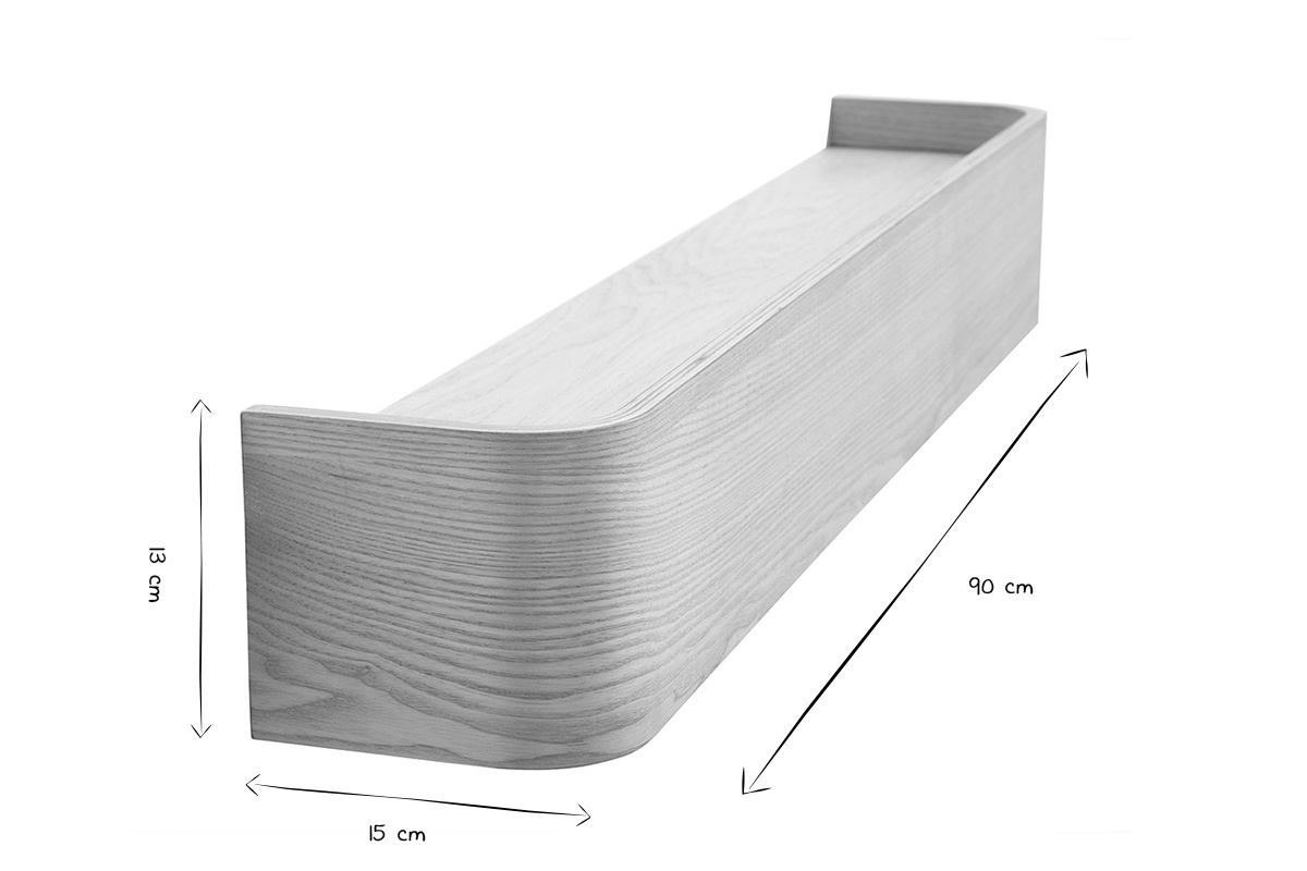 Etagre murale bois clair frne L90 cm HOPE