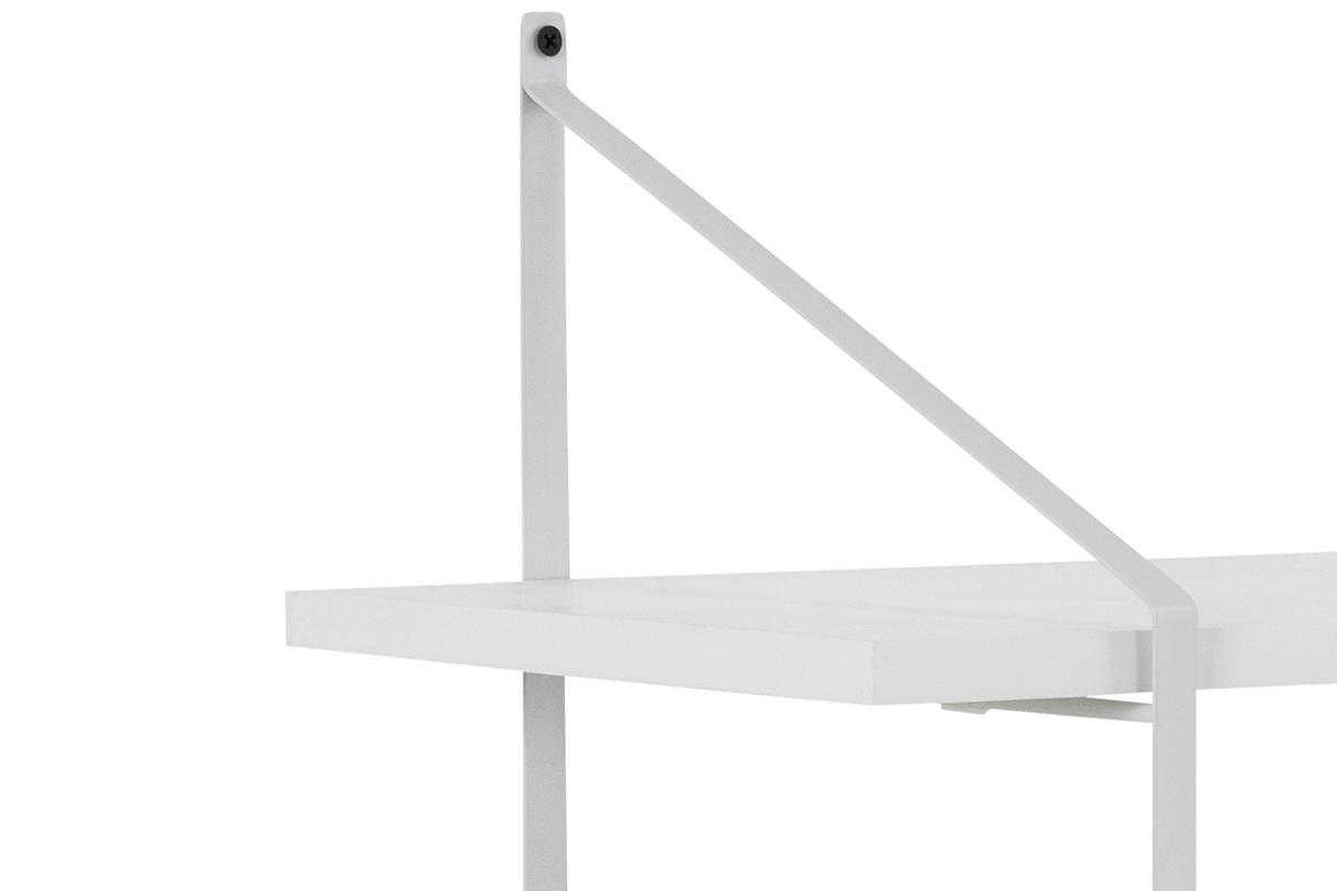 Etag�re murale design bois blanc et m�tal BRIDGE