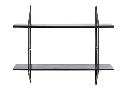 Etag&egrave;re murale design bois noir et m&eacute;tal BRIDGE