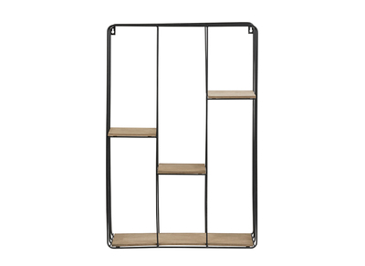 Etag&egrave;re murale design m&eacute;tal noir et bois SLICE