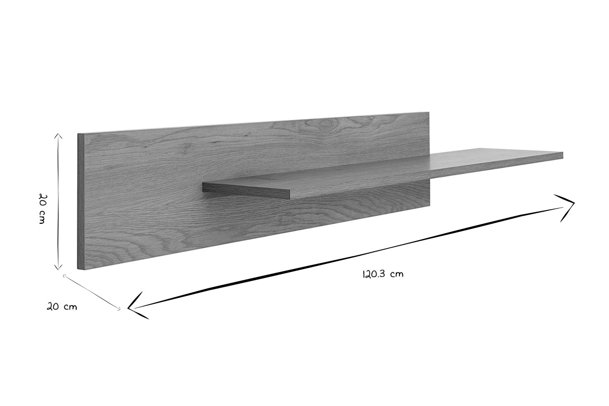 Etag�re murale finition bois clair ch�ne L120 cm CIME