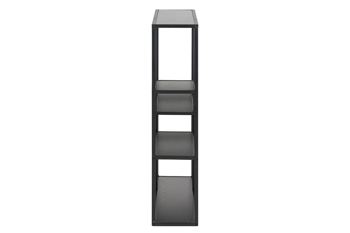 tagre murale industrielle mtal et bois noirs L75 cm TRESCA