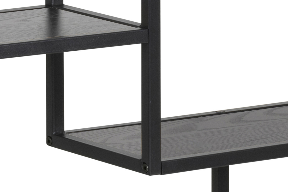 tagre murale industrielle mtal et bois noirs L75 cm TRESCA