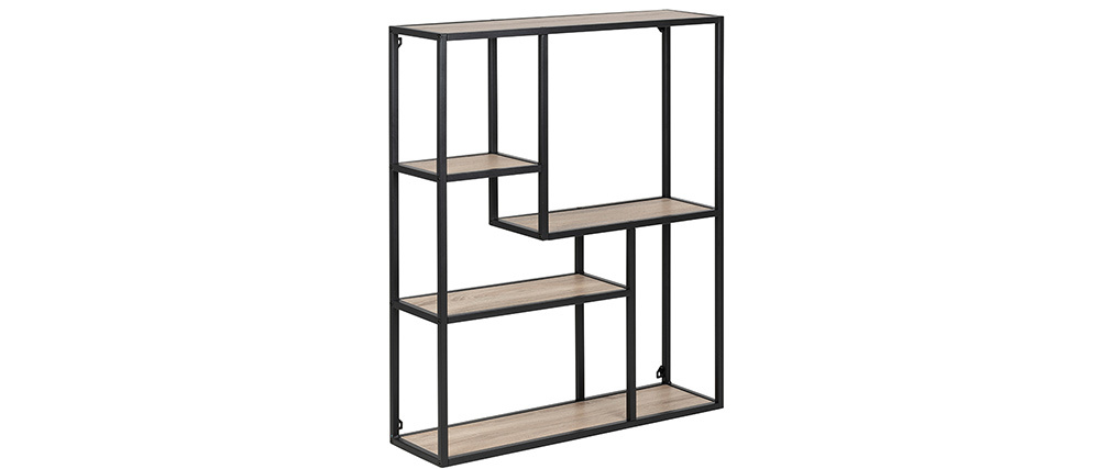 �tag�re murale industrielle m�tal et bois TRESCA