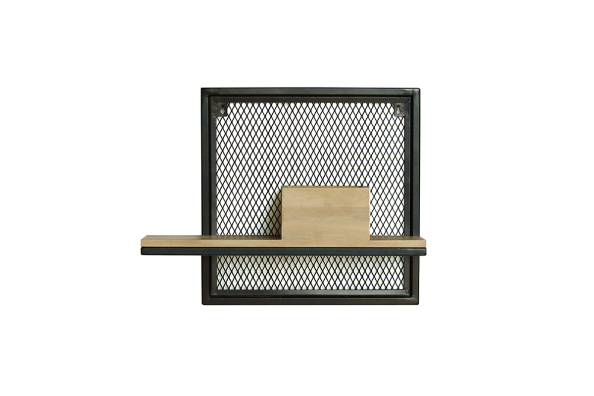 tagre murale industrielle mtal et manguier massif L50 cm RACK