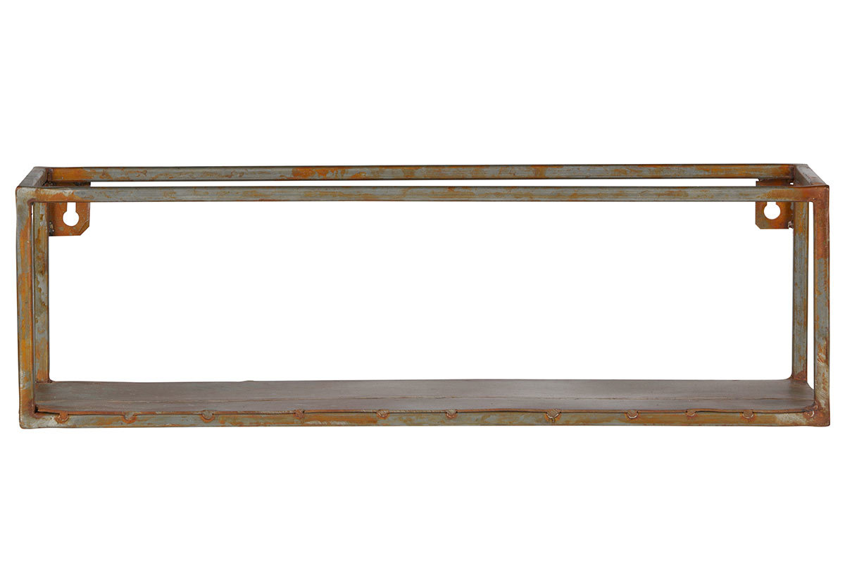 Etag�re murale m�tal rouill� 50cm MOHO