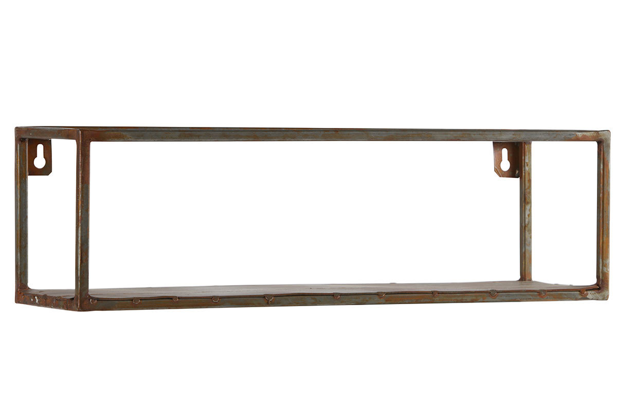 Etag�re murale m�tal rouill� 50cm MOHO