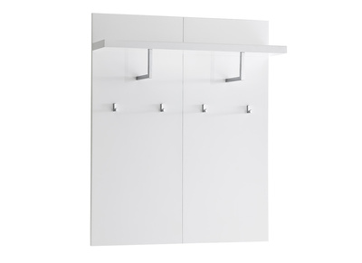 &Eacute;tag&egrave;re murale porte-manteau blanc laqu&eacute; L102 cm WELCOME