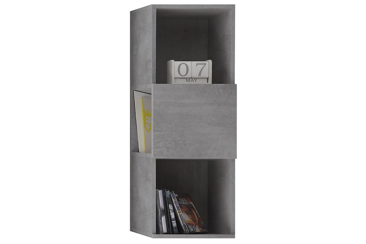 Etagre murale verticale 3 rangements finition bton ETERNEL