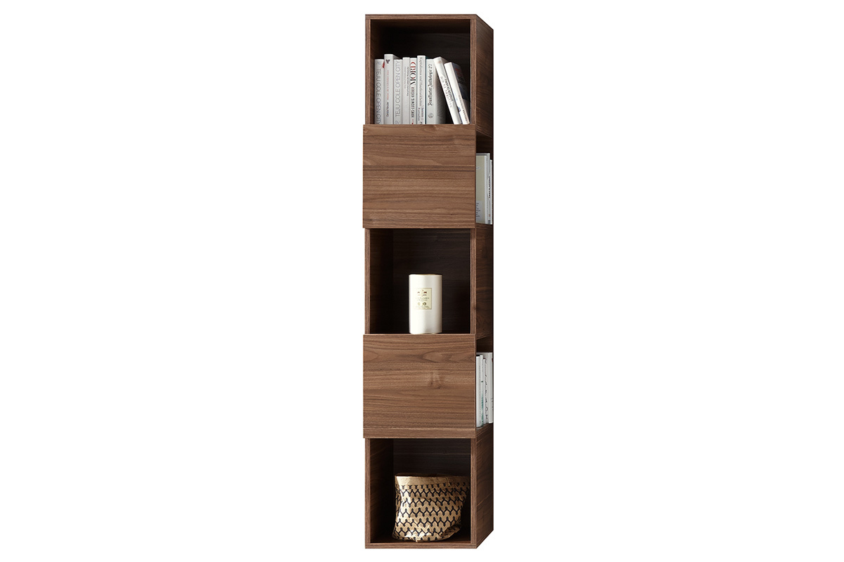 Etagre murale verticale 5 rangements finition bois fonc ETERNEL
