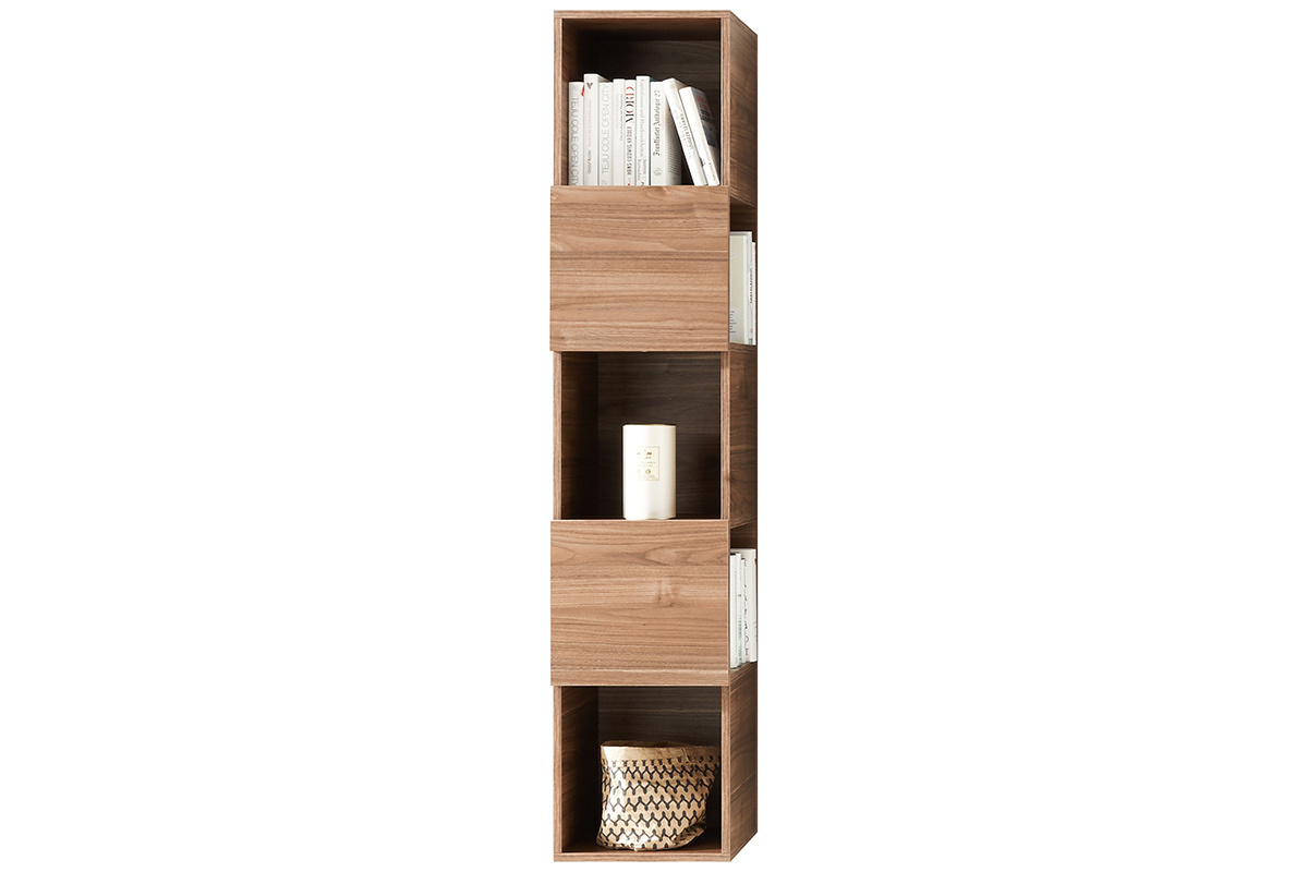 Etagre murale verticale finition bois clair 5 rangements L33 cm ETERNEL
