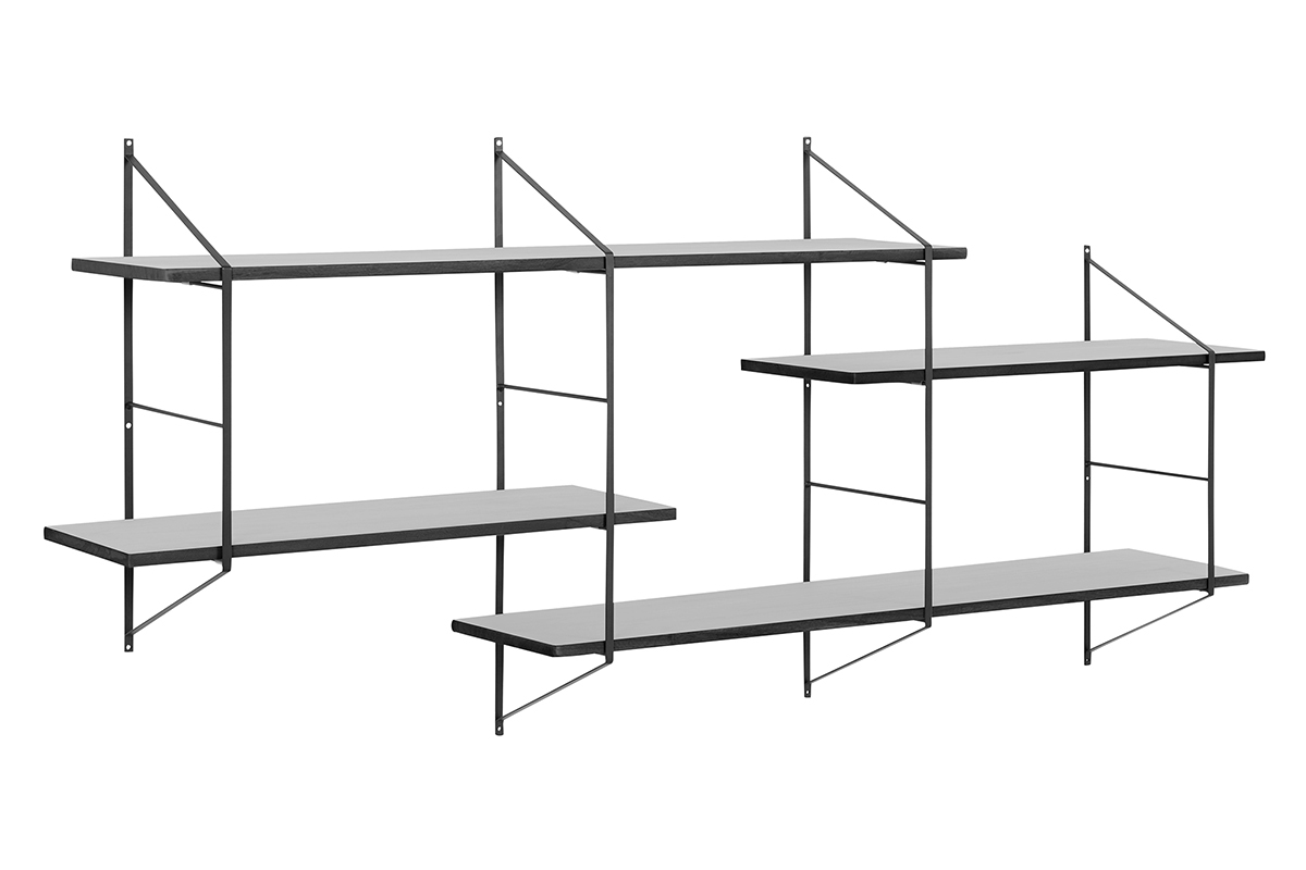 Etagre murale XL bois noir BRIDGE