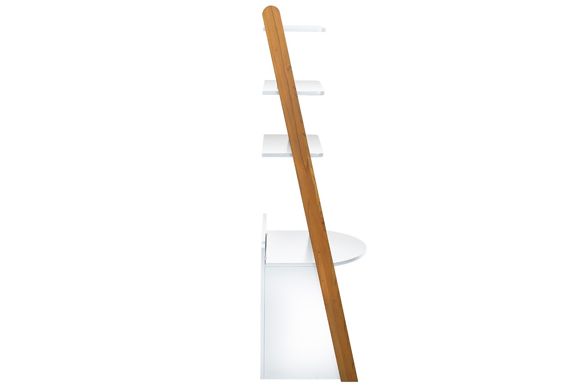 Etag�re scandinave avec coffre blanc et bois KIDDY